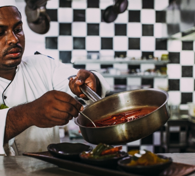 Chef preparing a meal